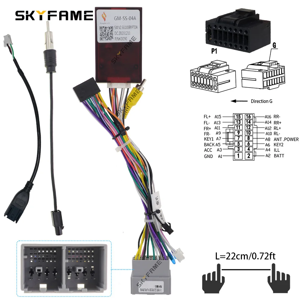 SKYFAME 16pin سيارة ستيريو سلك تسخير محول كابل الطاقة Canbus صندوق لشروليه ماليبو XL شرارة بيت دايو مارتز GM-SS-04A