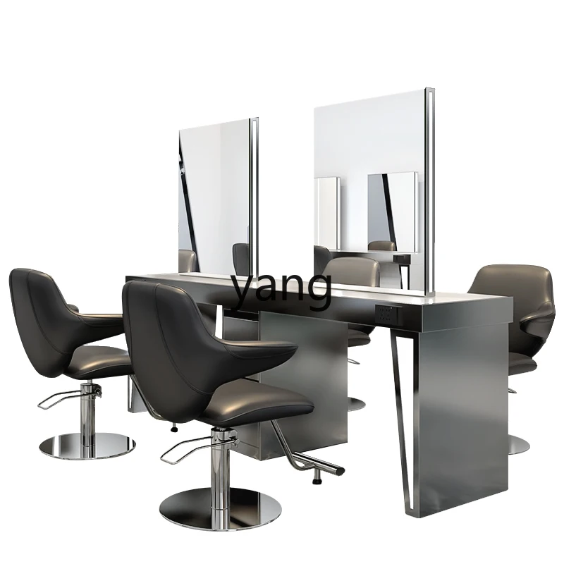 Lmm Barber Shop Mirror Table Hair Salon Special Integrated Cabinet Haircut Mirror Perm Dyeing Table