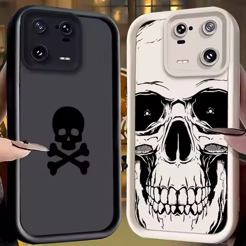 Skull Case for Xiaomi Mi 15 14 14T 13 13T 12 11 11T Lite POCO X7 X6 5G X5 X3 NFC F6 F5 M7 M6 Pro 4G Soft Silicone Cover Funda