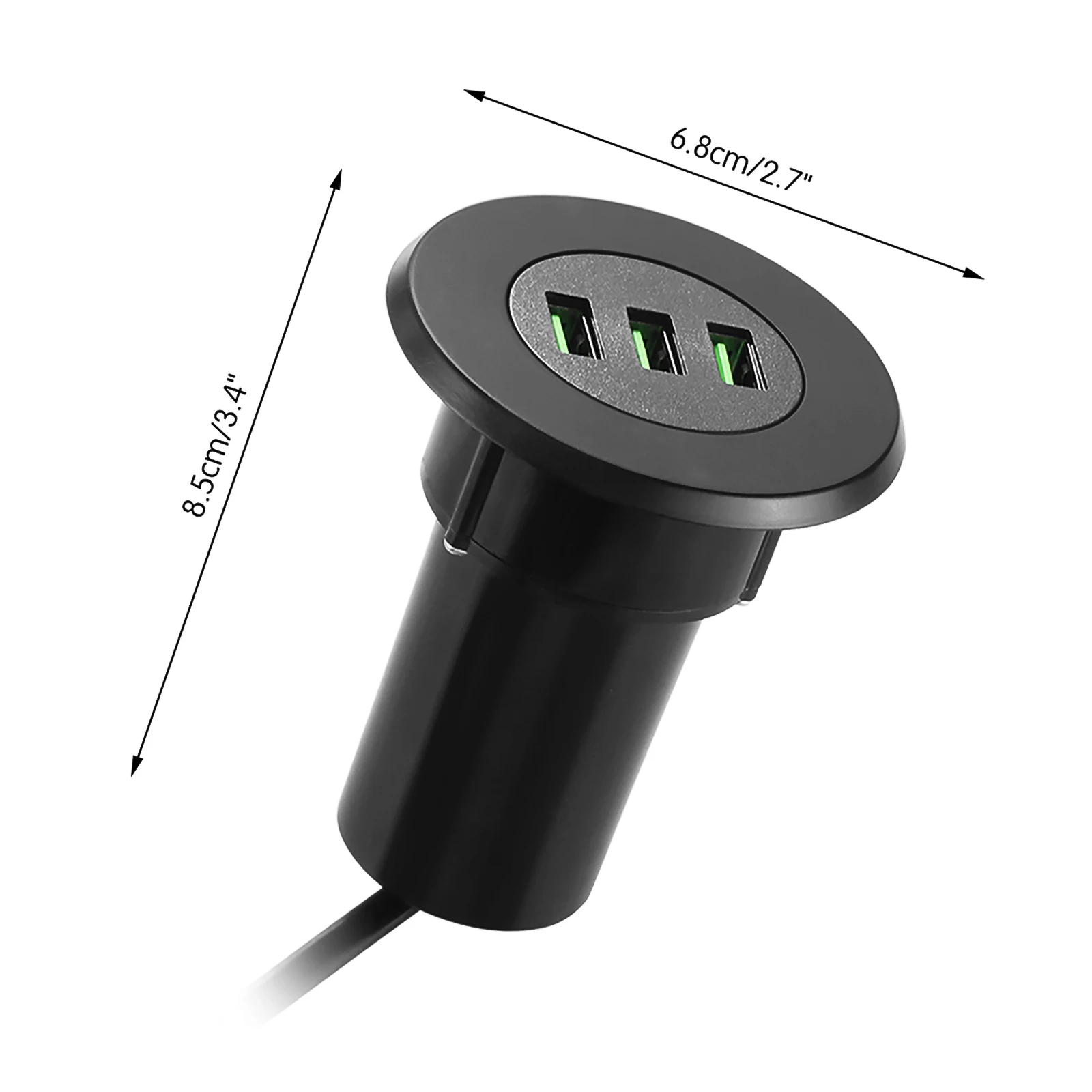 Fast Charging 5V/3.1A 3 USB Charger Desktop Hole USB Charger Portable Adapter With EU Plug for iphone for Samsung 2023 News