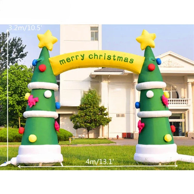 decoration christmas 4mW outdoor inflatable arch,inflatable christmas tree archway blower included cheap on sale