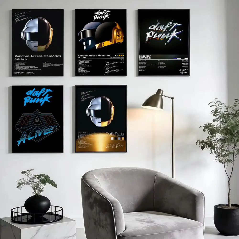 Band D-Daft Punk Poster Aesthetic Wall Art Print Modern Bedroom Living Room Decor Trendy Gift