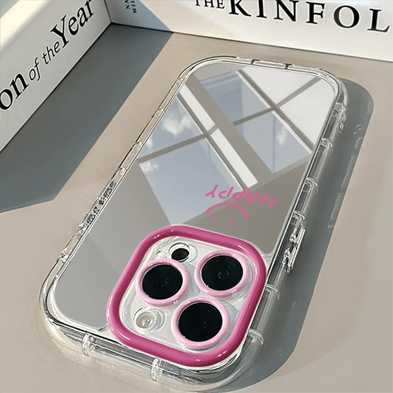 Minimalistische Love Air Cushion Spiegel-Handyhülle für iPhone 17 15 14 16 Pro Max 13 12 11 Pro XR XS 7 8 Plus 17Air INS Girl Cover – Detail 11