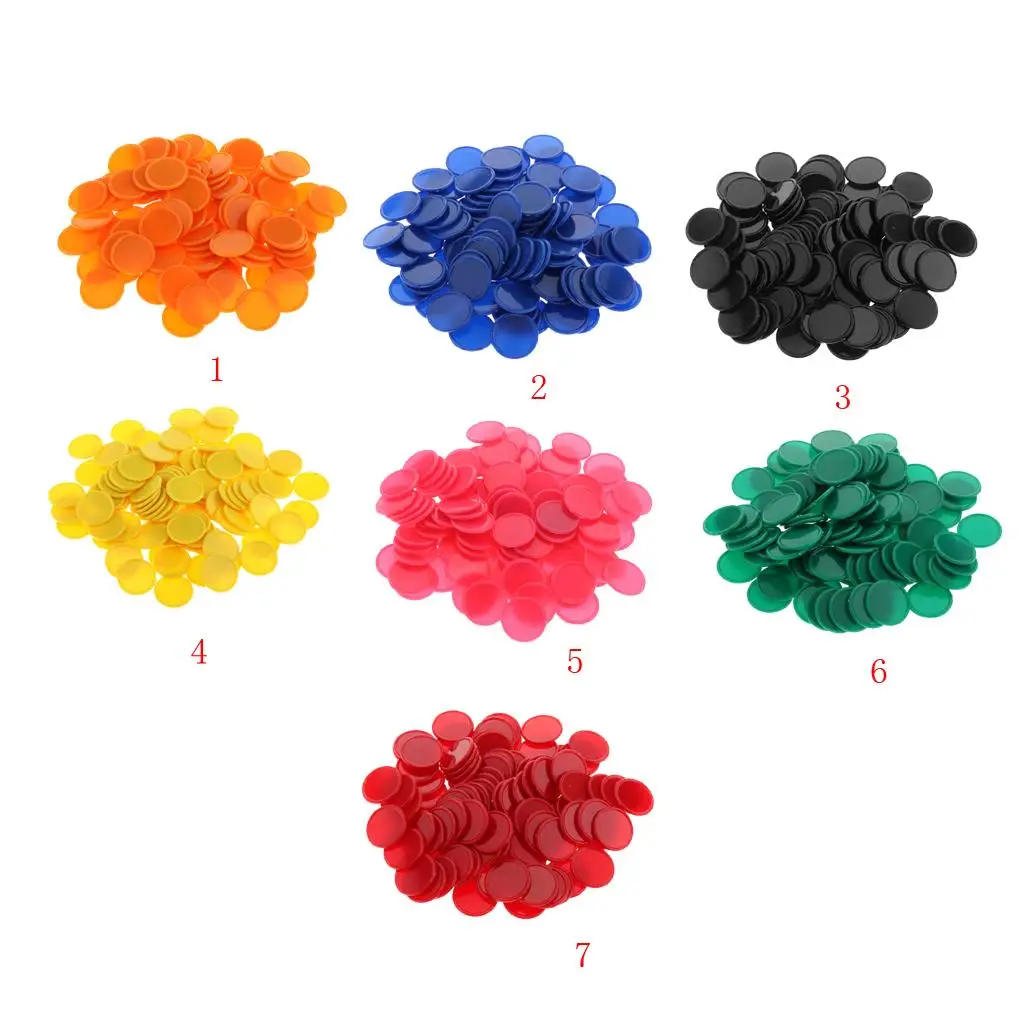 Jetons de poker en plastique, lot de 100 mini-pièces, accessoires de jeu de société pour les fêtes de famille et l'utilisation scolaire