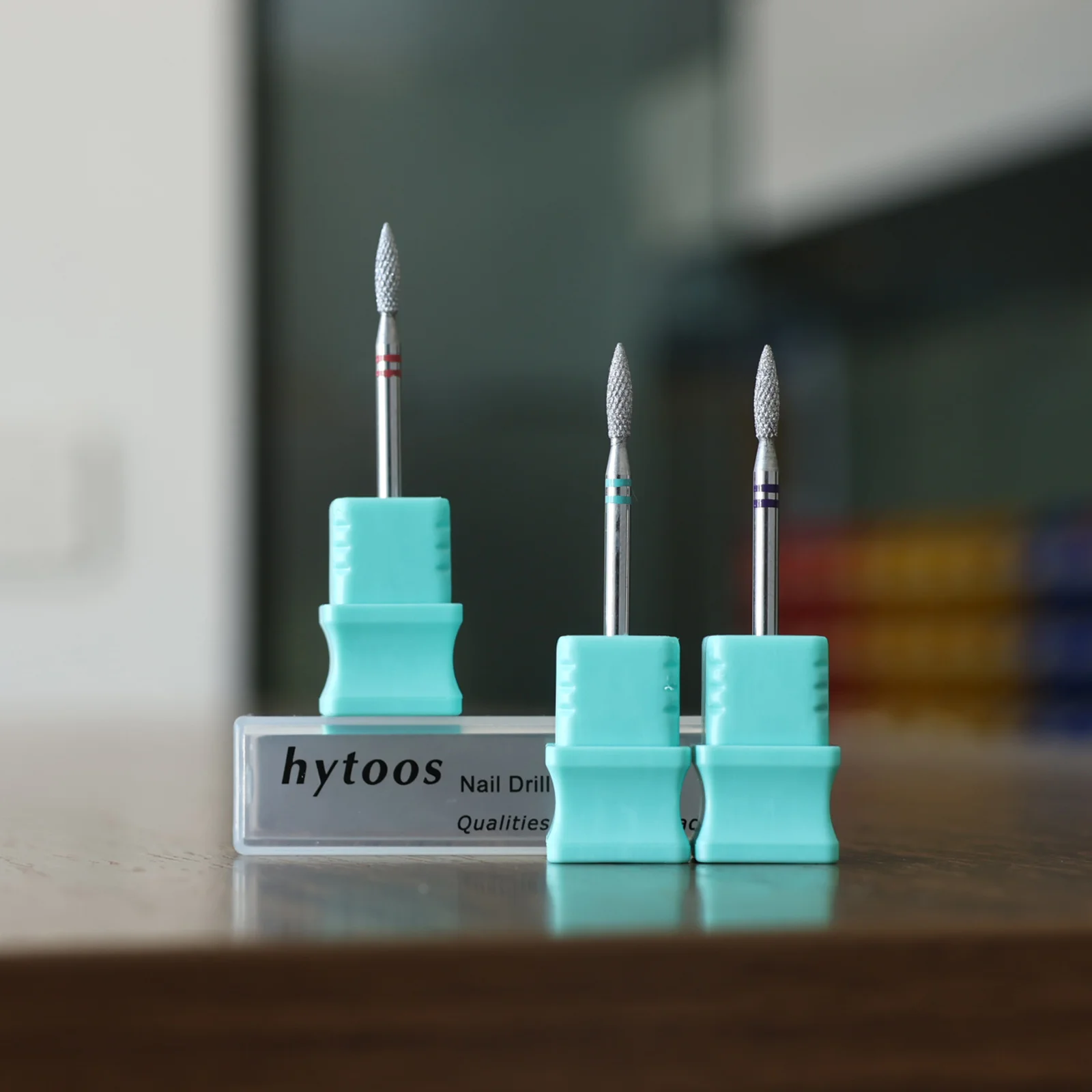 HYTOOS 小型フレームダイヤモンドカットプロネイルドリルビット クロム ロシアンキューティクルビット ネイルドリル用 角質除去 ネイルプレップツール