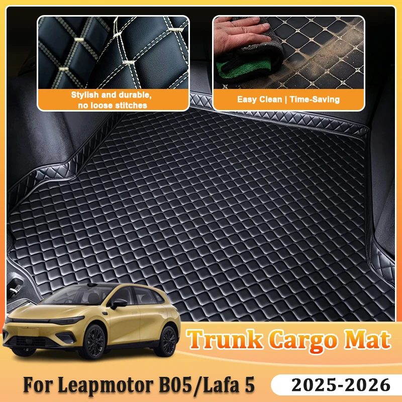 Kofferraummatte für Leapmotor B05 Zubehör Lafa 5 2025 2026 Leicht zu reinigende Laderaum-Anti-Schmutz-Matte Bodenablage Auto-Innenraumauskleidung
