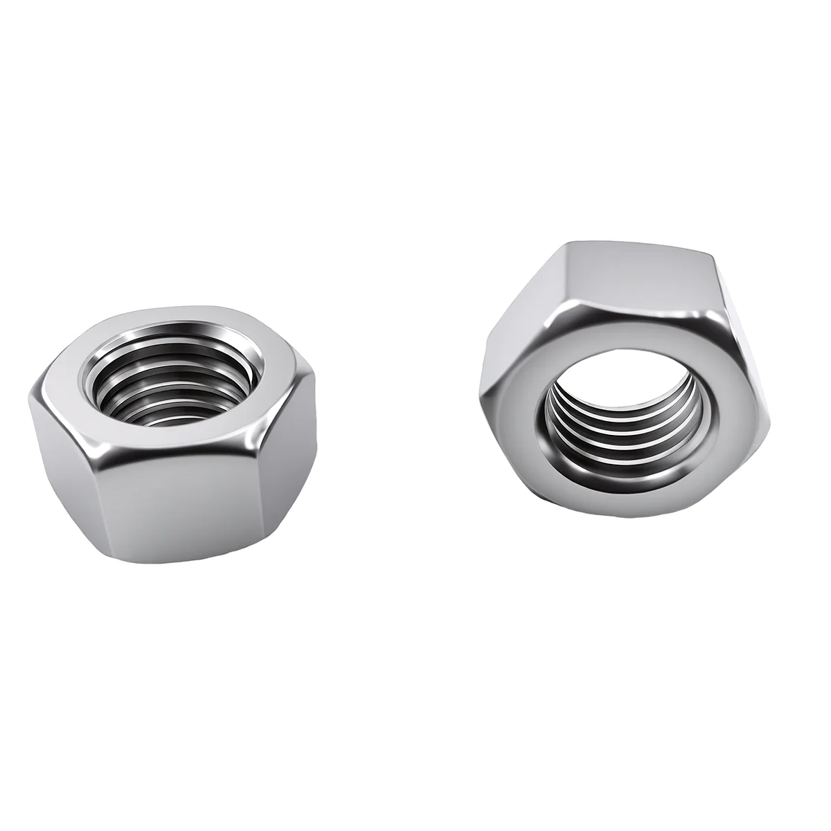 1-100Pcs Hex Nuts M2 M3 M4 M5 M6 M8 M10 M12 M14 M16 M18 M20 DIN934 304 Stainless Steel Hexagon Nut