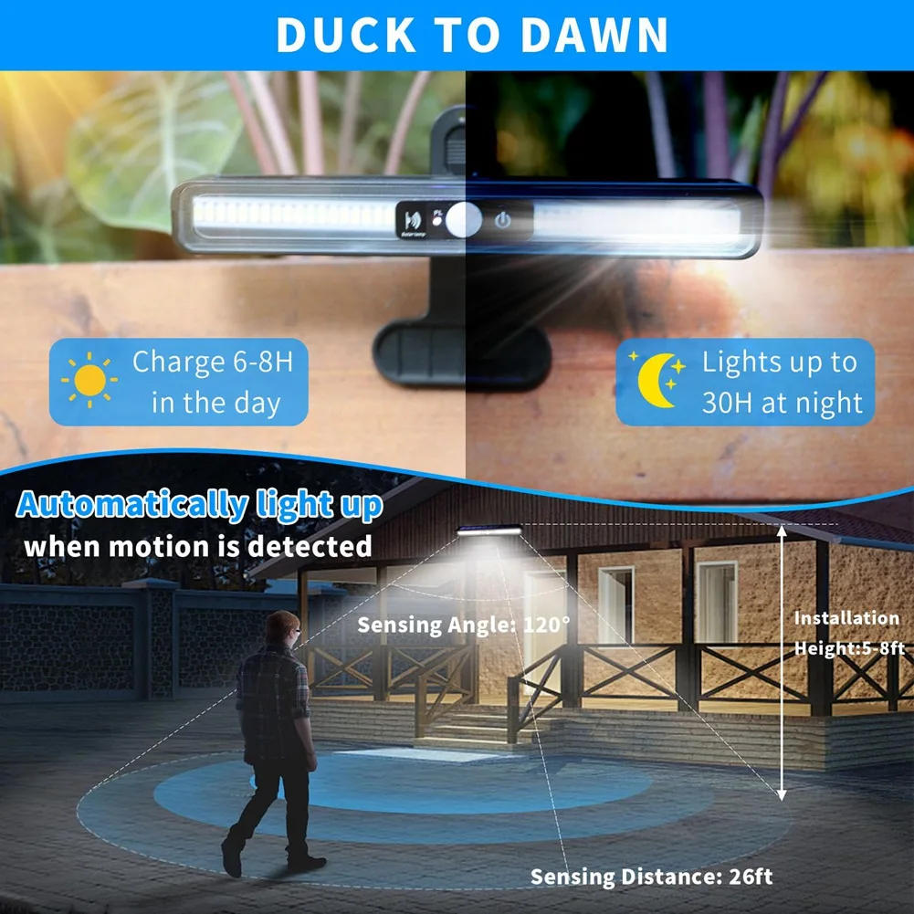 

【Flash-Deal!】Clip On Solar Motion Lights Outdoor 2 Pack Fence Lights Outside For Fence Garage Camping