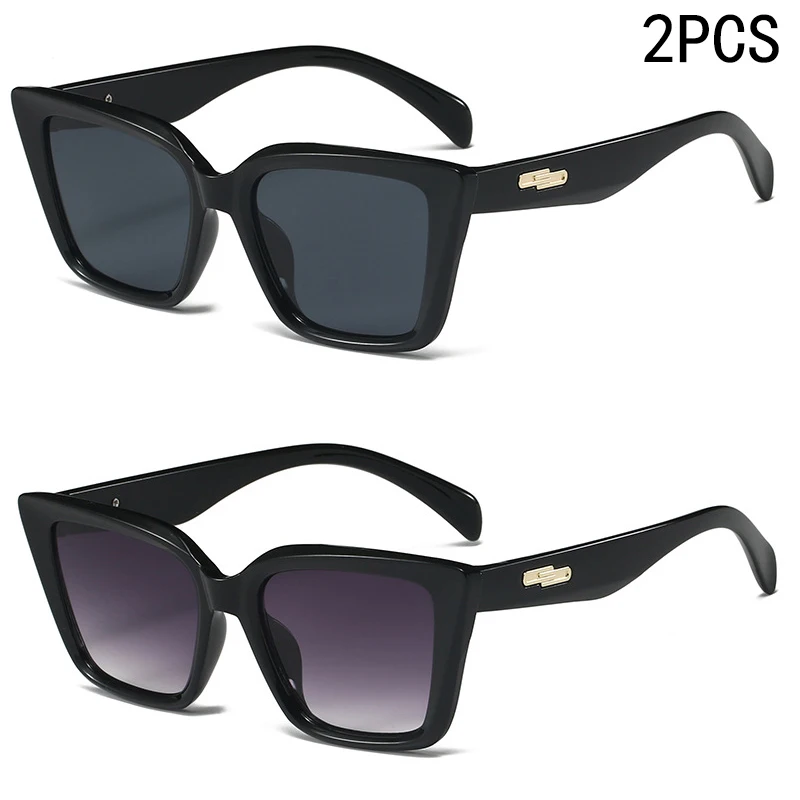 

2/6PCS Retro Large Frame Cat Eye Round Face Rice Nail Sunglasses 2025 New Women's Street Photography Ultraviolet Sunglasses 3196