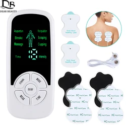 EMS Pulse Electric Muscle Stimulator With 8PCS Electrode Massage Pads Digital Meridian Therapy Machine Back Neck Body Massager