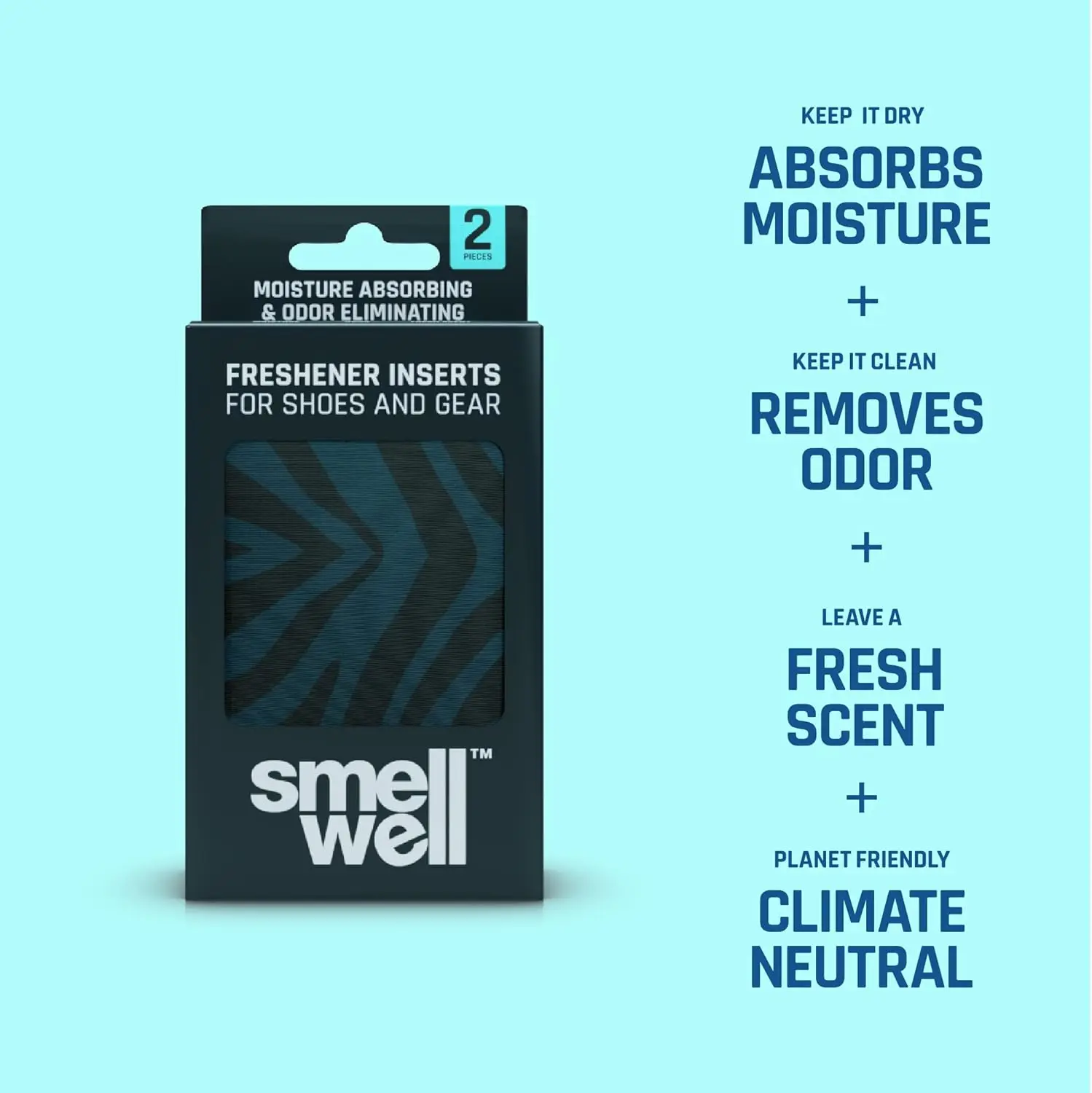 SmellWell - 24 Pack Scented Shoe Deodorizer Inserts - Odor Eliminators - Activated Bamboo Charcoal + Minerals - Natural Freshene