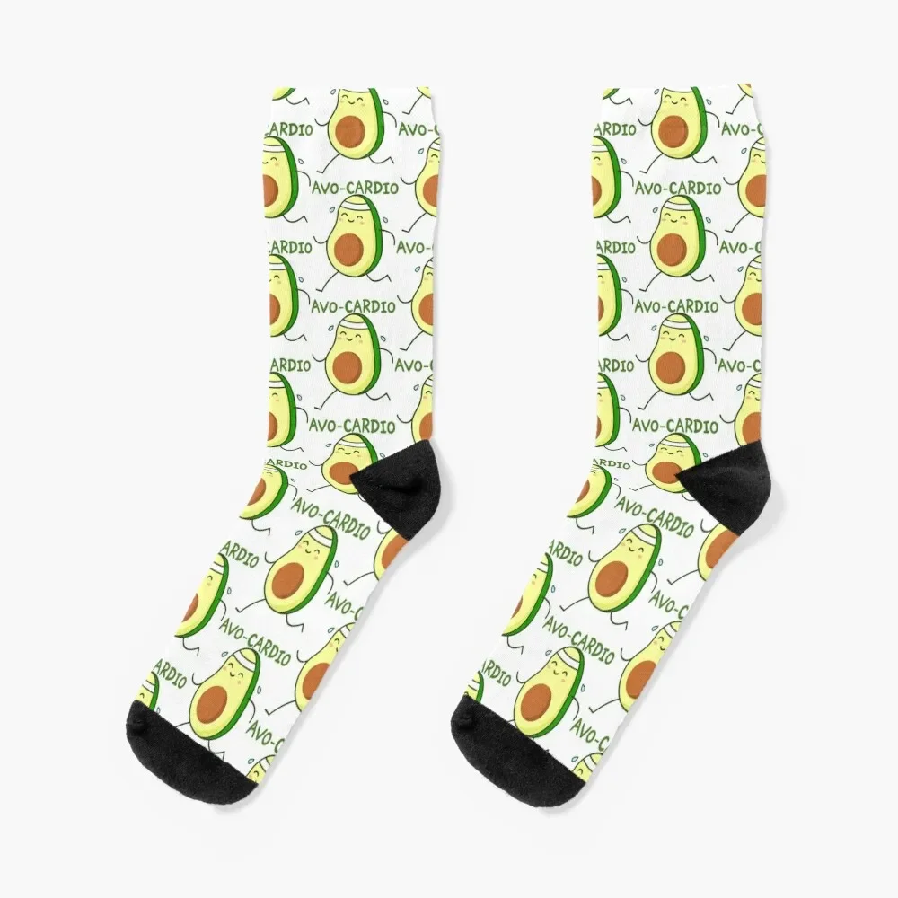 

Avocado running. Avo-Cardio pun. Socks valentine gift ideas summer christmas stocking shoes Ladies Socks Men's