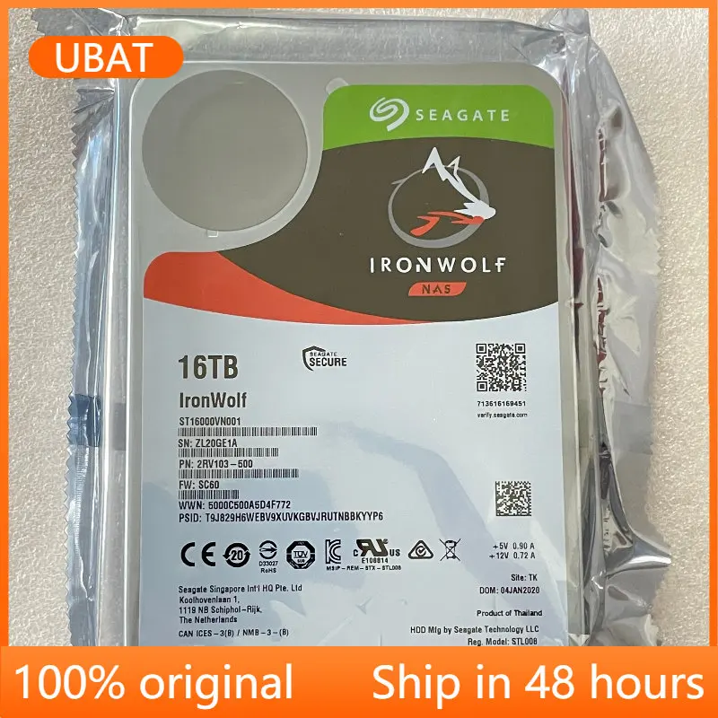 in stock FOR Seagate IronWolf 16TB  Internal 7200 RPM 3.5'' ST16000VN001 Internal Hard Drive