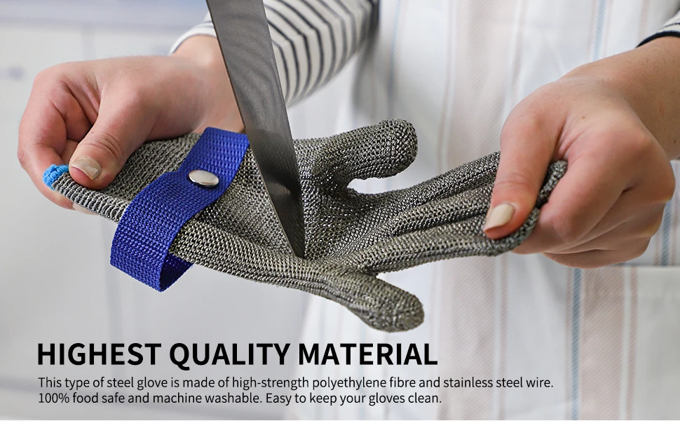 9-level Protective Safety Gloves Stainless Steel Wire Metal Mesh Cutting Resistant Slaughter Meat Cutting Oyster Skin Gloves