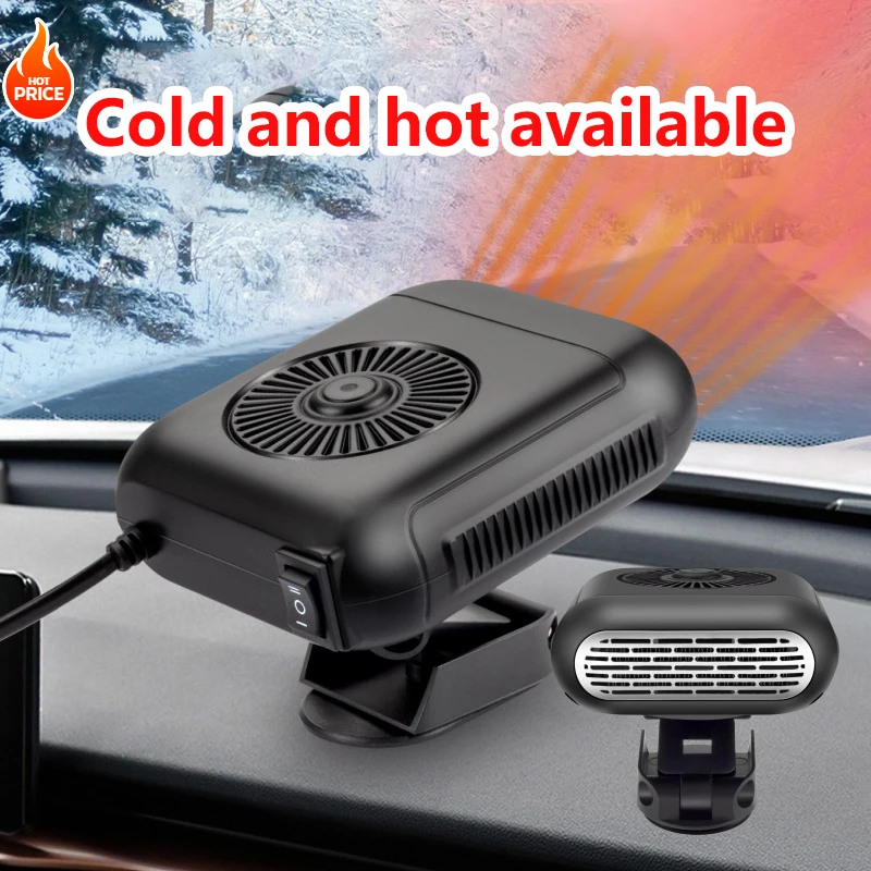 Car Heater 12V 24V Automatic Hot Air Blower Electric Fan Windshield Defogging Demister Defroster Rotation Powerful 2 in 1