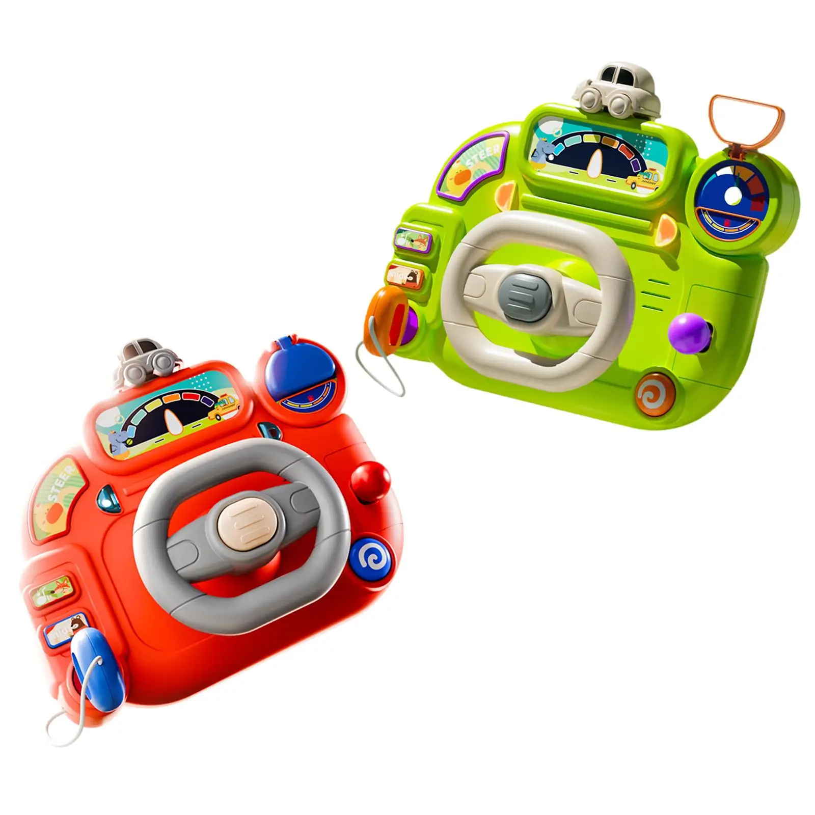 Volante de brinquedo para carrinho de bebê, volante musical para habilidade motora, brinquedo educacional, jogo interativo, 2 anos +