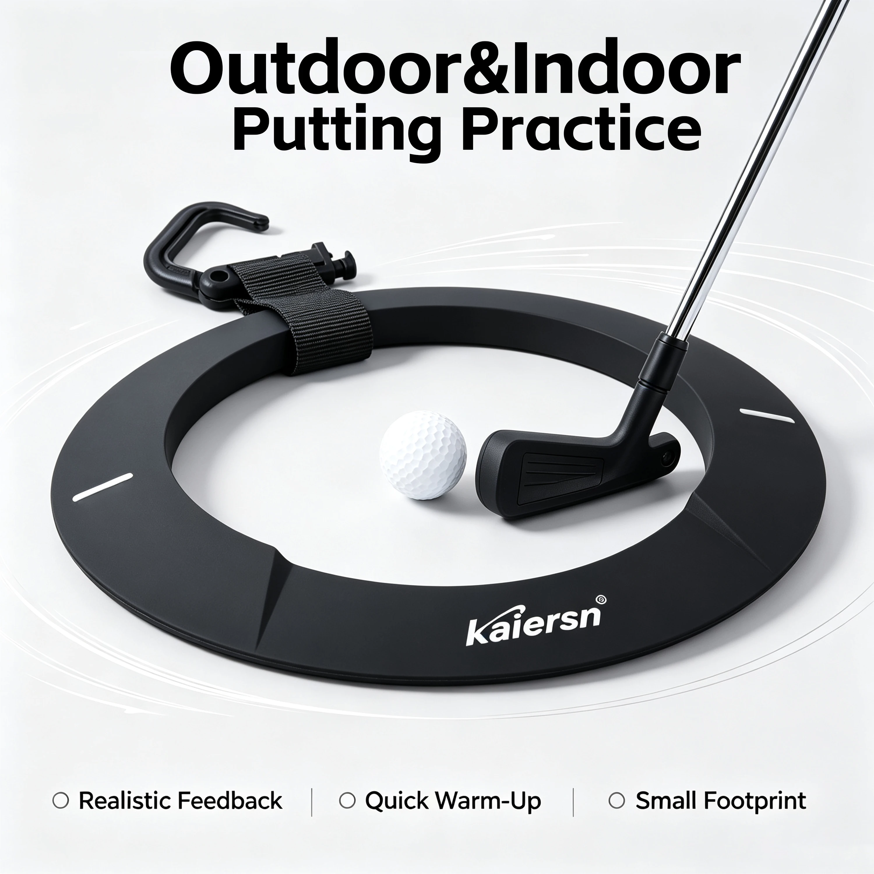 KaiersnSilicone Golf Putting Disc mit Haken, tragbarer, rutschfester Putting-Übungsring für Indoor- und Outdoor-Golf-Putting-Training. – Detail 2