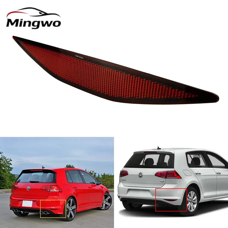 Right Driver Side Rear Bumper Reflector Red Lens No Light For VW Golf MK7 12-16