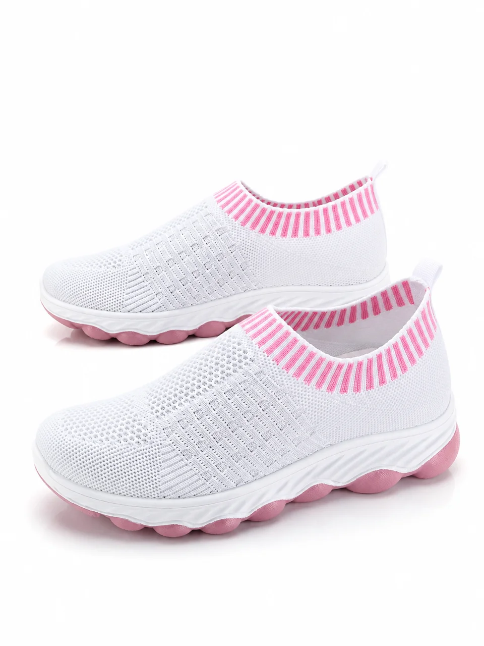 Frühling Herbst Damen Slip-On Strick-Wanderschuhe Atmungsaktives Mesh Rutschfeste Plattform Weiche Sohle Komfortable Orthopädische Freizeitsneaker – Detail 1