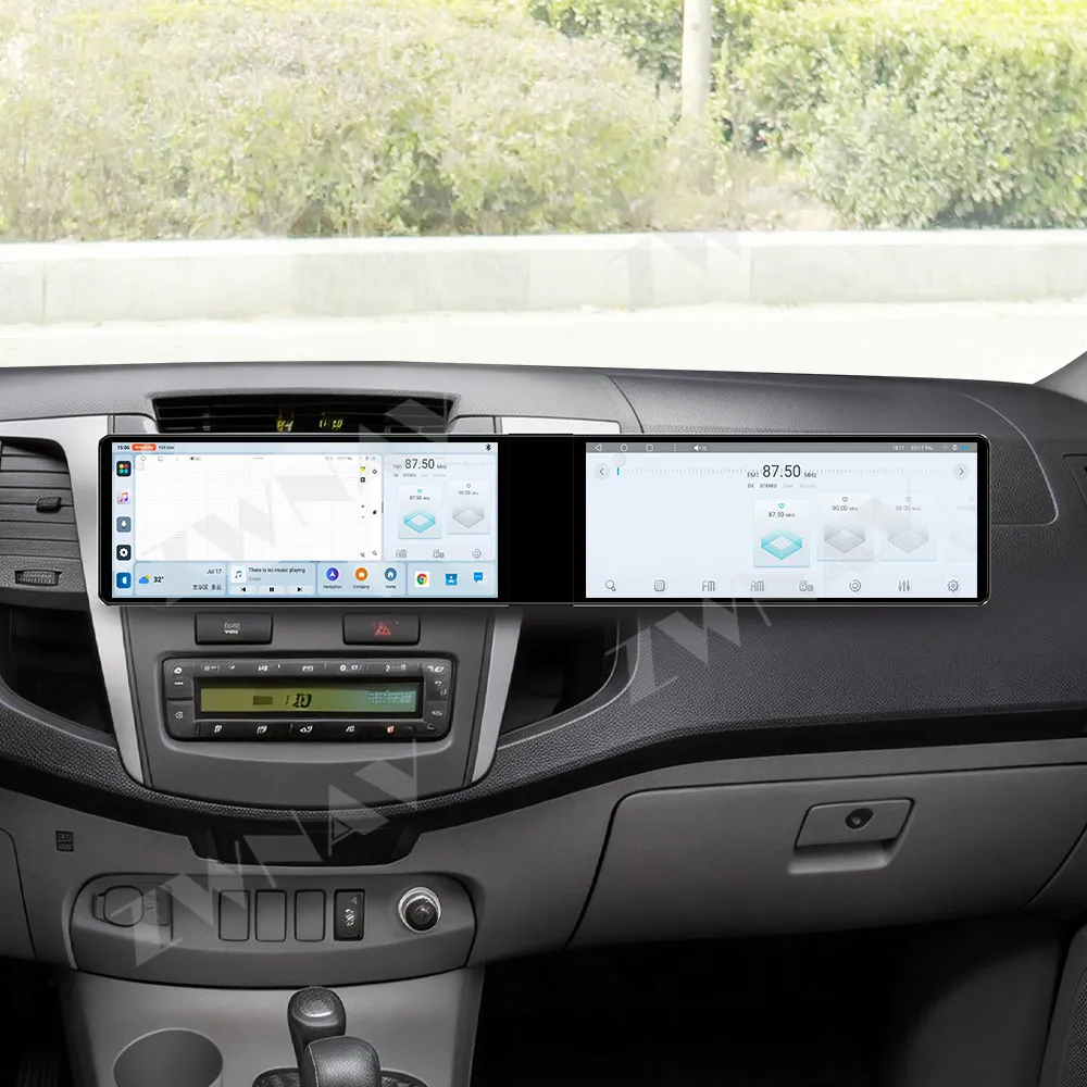 Acessórios para Interior de Carro Android 13 Tela Dupla HD de 12.3 Polegadas para Toyota Hilux 2002-2009 Central Multimídia GPS Automotivo