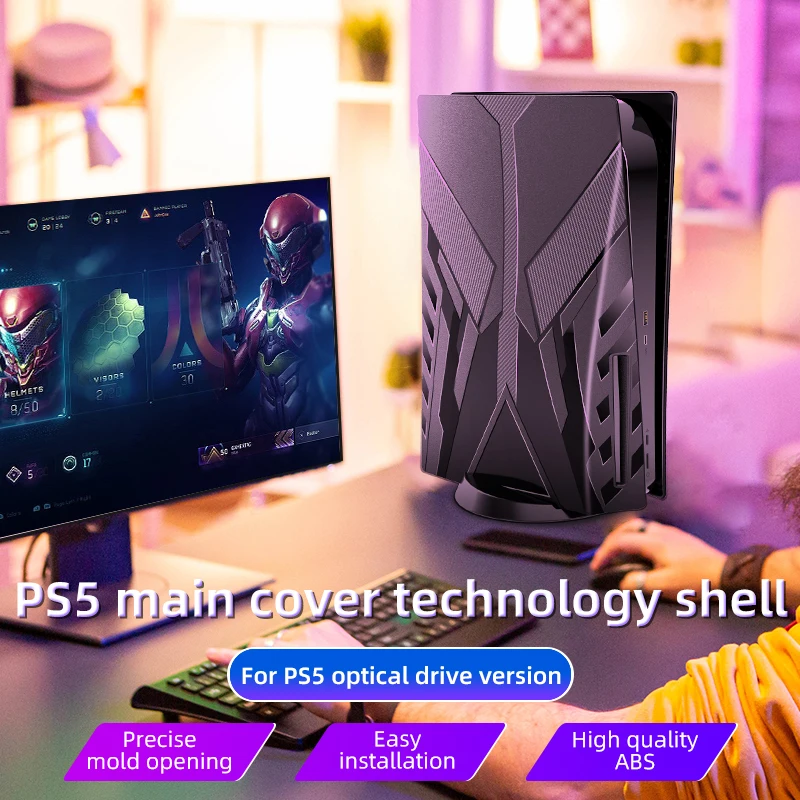 Heystop novo design placa de substituição para ps5 acessórios playstation5 console capa protetora placa frontal para ps5