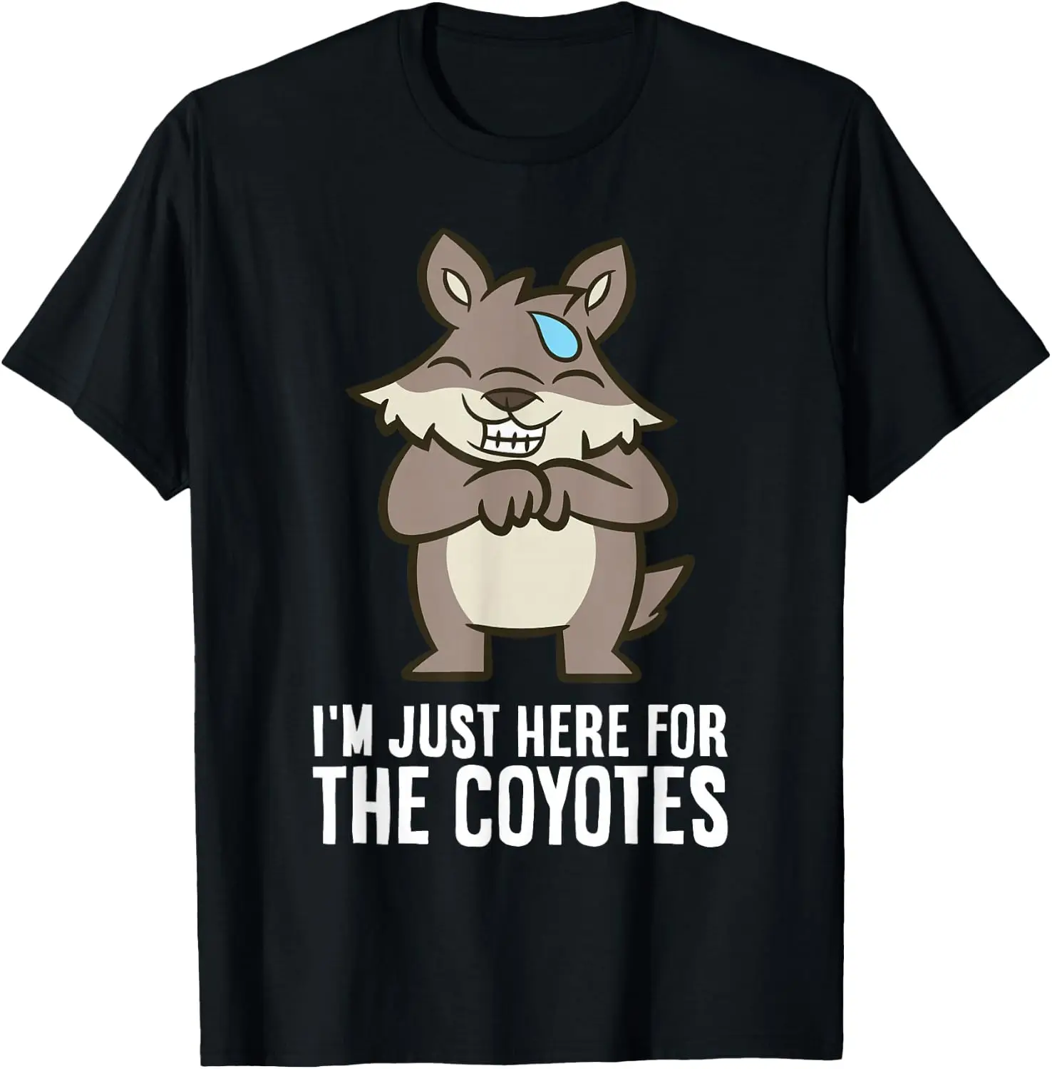 I'm Just Here For The Coyotes T-Shirt 100% Cotton Trendy Y2K Short-Sleeve Tee – Soft, Quick-Drying, & Moisture-Wicking; Ideal