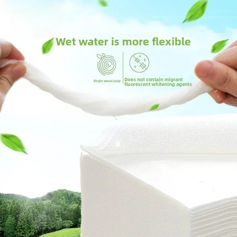 New multi-layer thickened tea flavored toilet paper for household use, large quantities of facial tissue paper, large napkins