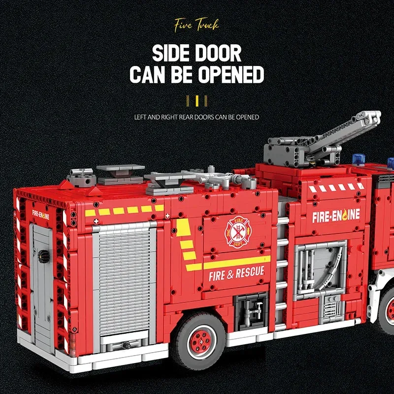 Reobrix Rescue fire truck building blocks assembly model RC technology car building blocks toy tabletop decoration gift 2888PCS