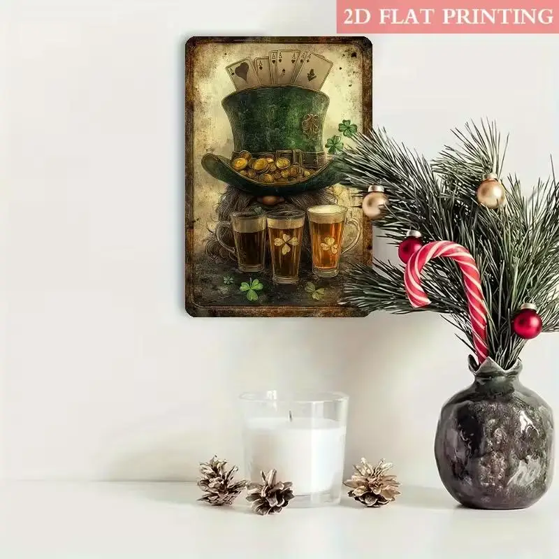 Vintage Dwarf & A-Type Beer Metal Wall Sign 8x12 Inch Tin Irish Bar Decor 3D Visual Art for Man Cave Game Room St. Patrick's Day