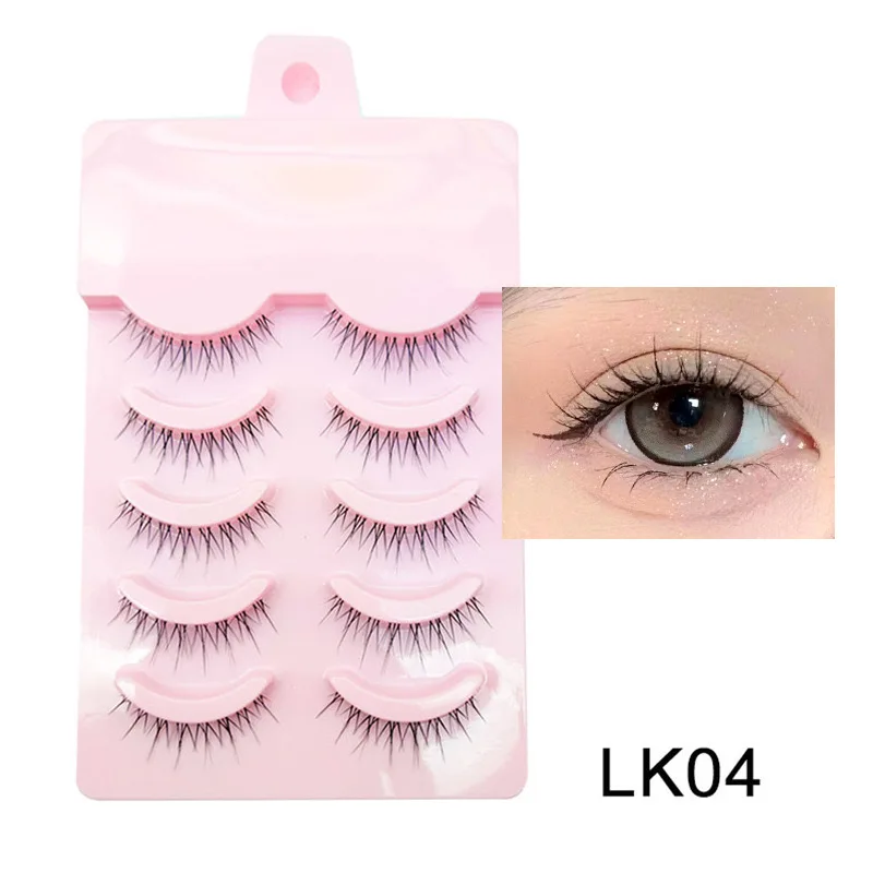 5 Pairs False Eyelashes Soft Invisible Band Super Natural Lashes Faux Cils 3D Fake Eyelashes Extension lots,Reusable for makeup