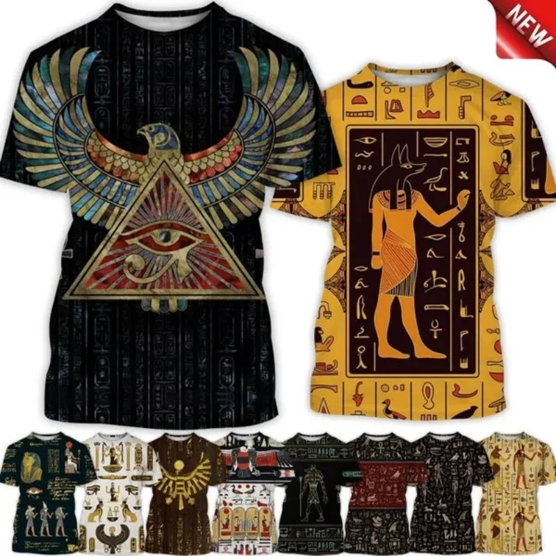 

Pharaoh Anubis 3D T-shirt Ancient Egyptian God Eye of Egypt Printing Short Sleeve Unisex Harajuku Streetwear Men's Clothing Tops