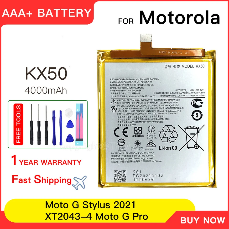 100% genuina KX50 para Motorola Moto G Stylus 2020 XT2043 Moto G Pro XT2041 baterías para teléfonos móviles batería de repuesto
