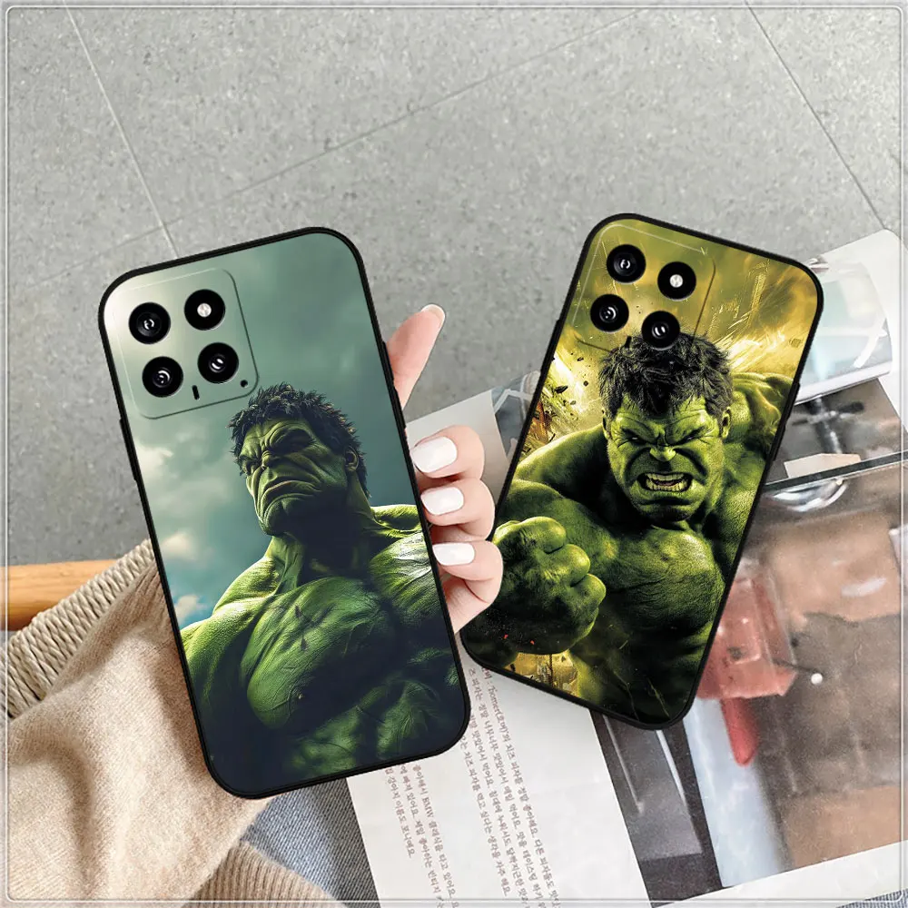 Marvel The Hulk Titan Case For Xiaomi 14C 13C 12 12C 10 10C 9 9C 9A 9T 8 8A 7A A2Plus A1 K60Ultra K40Pro Cqoues Black Soft Cover