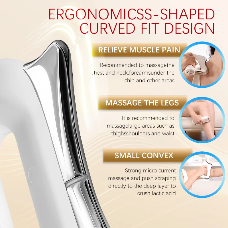 เครื่องนวดไฟฟ้า EMS แบบไมโครเคอร์เรนท์ พร้อมระบบสั่นสะเทือน ขูดผิว นวดเนื้อเยื่อลึก บีบอัดกล้ามเนื้อ ผ่อนคลายกล้ามเนื้อ นวดตัว