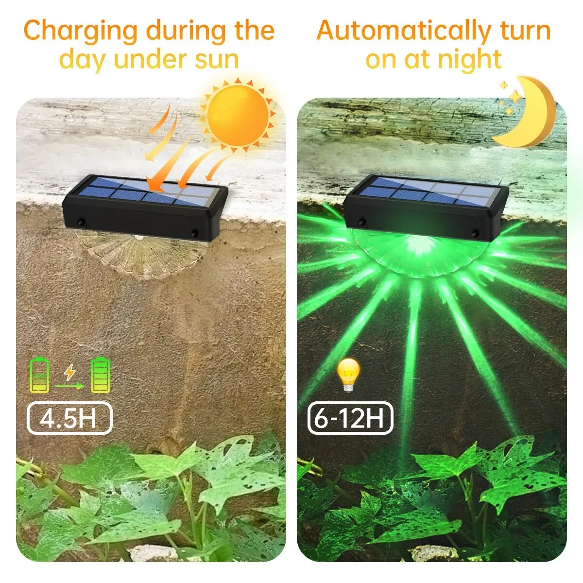 Solarne oświetlenie pokładowe Zewnętrzne wodoodporne światła LED do patio Schody Podwórko Ścieżka ogrodowa Krok i ogrodzenia Ciepła biel / zmiana koloru — zdjęcie 5