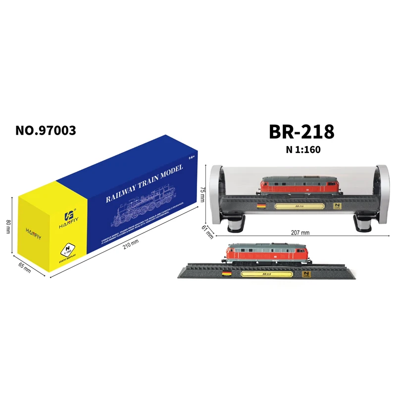 N-type 1/160 لعبة قطار BR-218 97003 مصنوع من بلاستيك ABS والمعادن قطار ثابت مع مسارات قطار نموذج الأولاد هدية #6