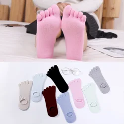 Spring Summer Thin Five Finger Socks Women's Short Socks Solid Color Low Cut Invisiable Socks Breathable Cotton Split Toe Socks