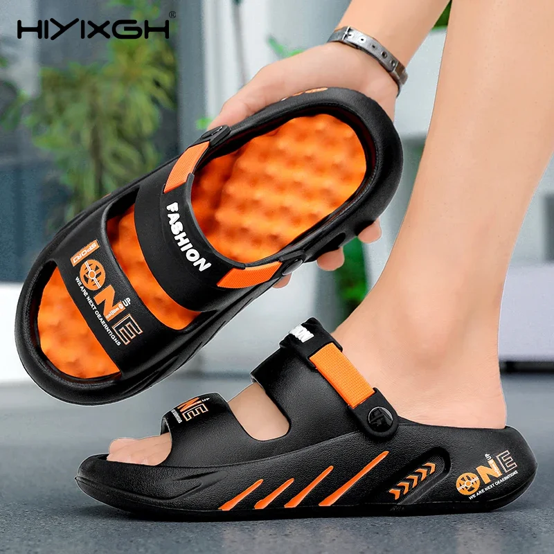 

Summer New Men's Massage Slippers Outdoor Sandals Beach Comfortable Soft Slides Indoor Casual Shoes Men Sandals Big Size 47 48