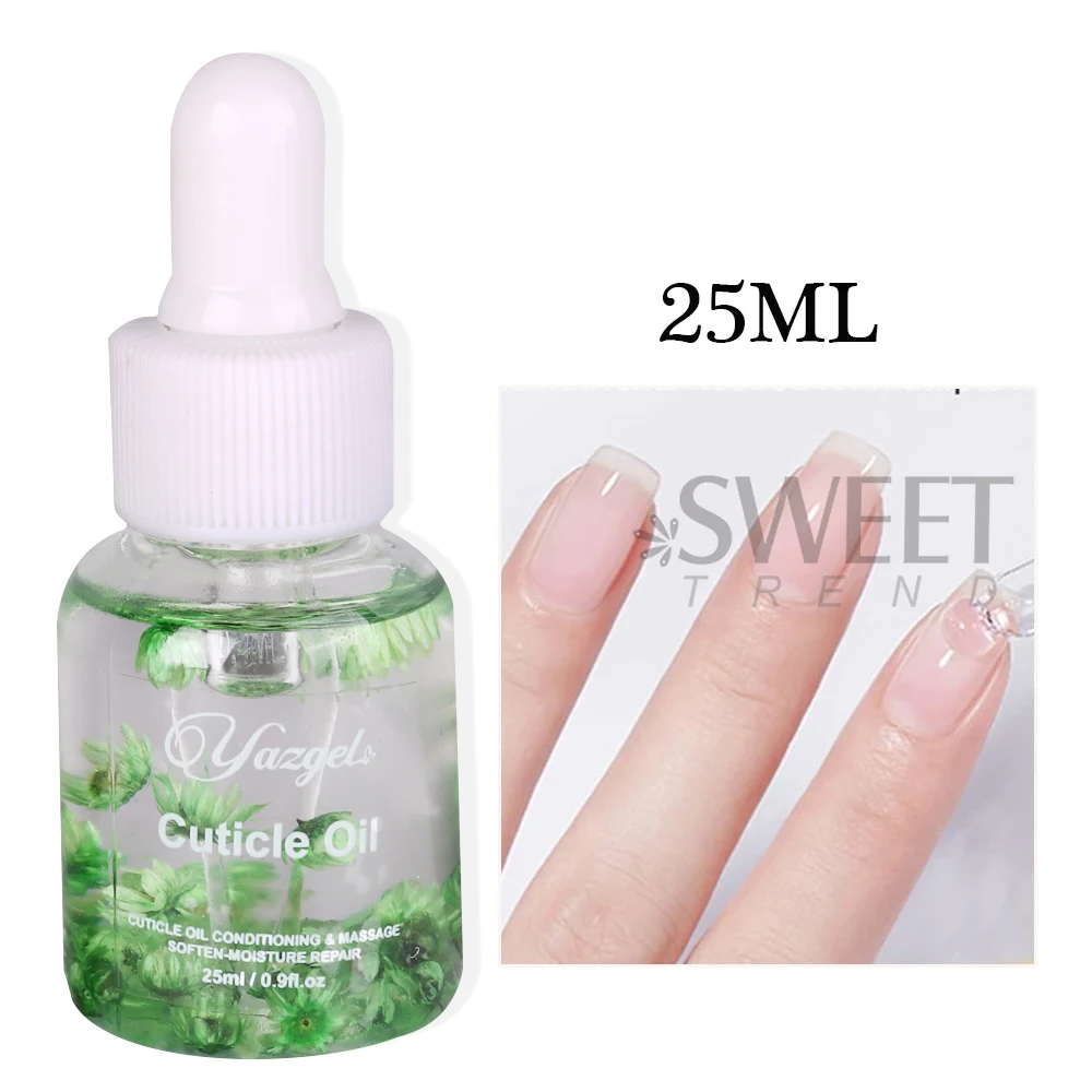 Aceite nutritivo para uñas de flores, 25ml, pétalos coloridos, tratamiento de uñas, aceite revitalizador de cutículas, previene el esmalte de uñas, nutre la piel