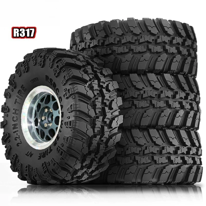 

Tree Branch Style Smooth-Edge Rims + Black Rhino Tires - Universal 2.2" RC Crawler Upgrade Parts (Fits SCX10 & TRX4)