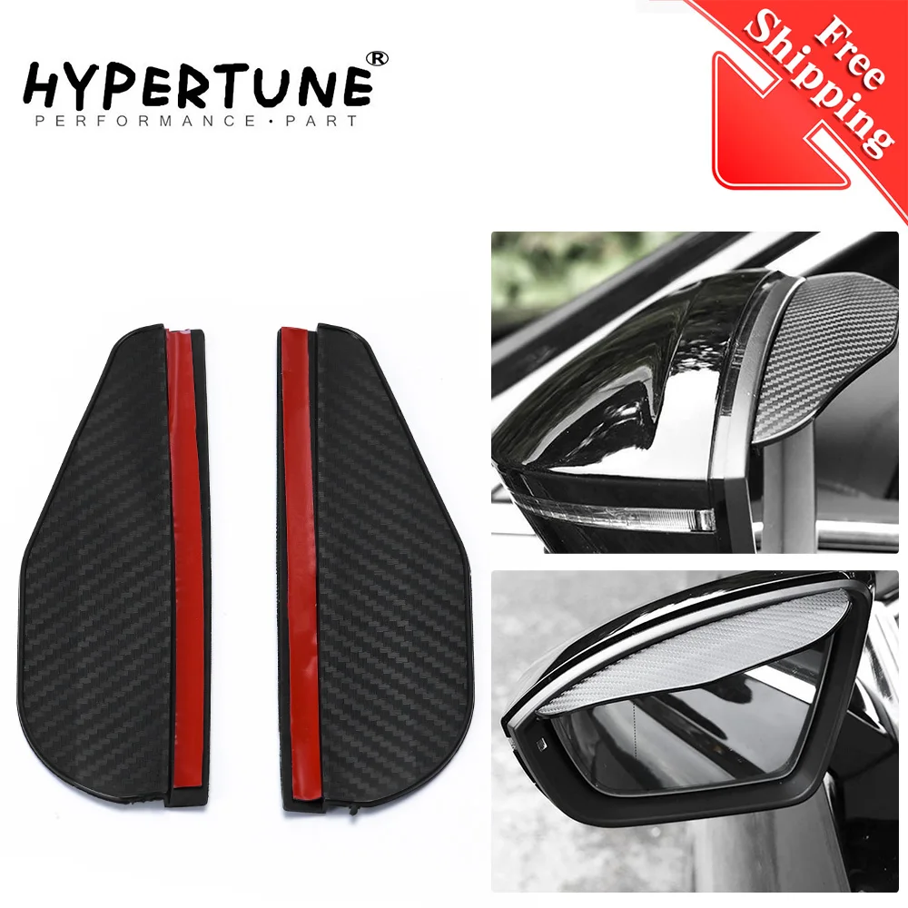 1 Pair Car Side Rear View Mirror Rain Eyebrow Visor Carbon Fiber Look Sun Shade Snow Guard Weather Shield Cover Auto Accessories