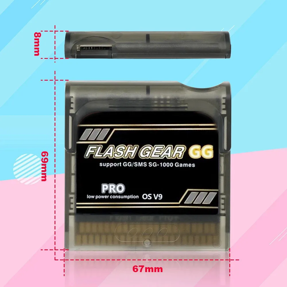 2024 nuova cartuccia di gioco Flash Gear per Sega Game Gear GG Console con scheda Micro TF da 8GB