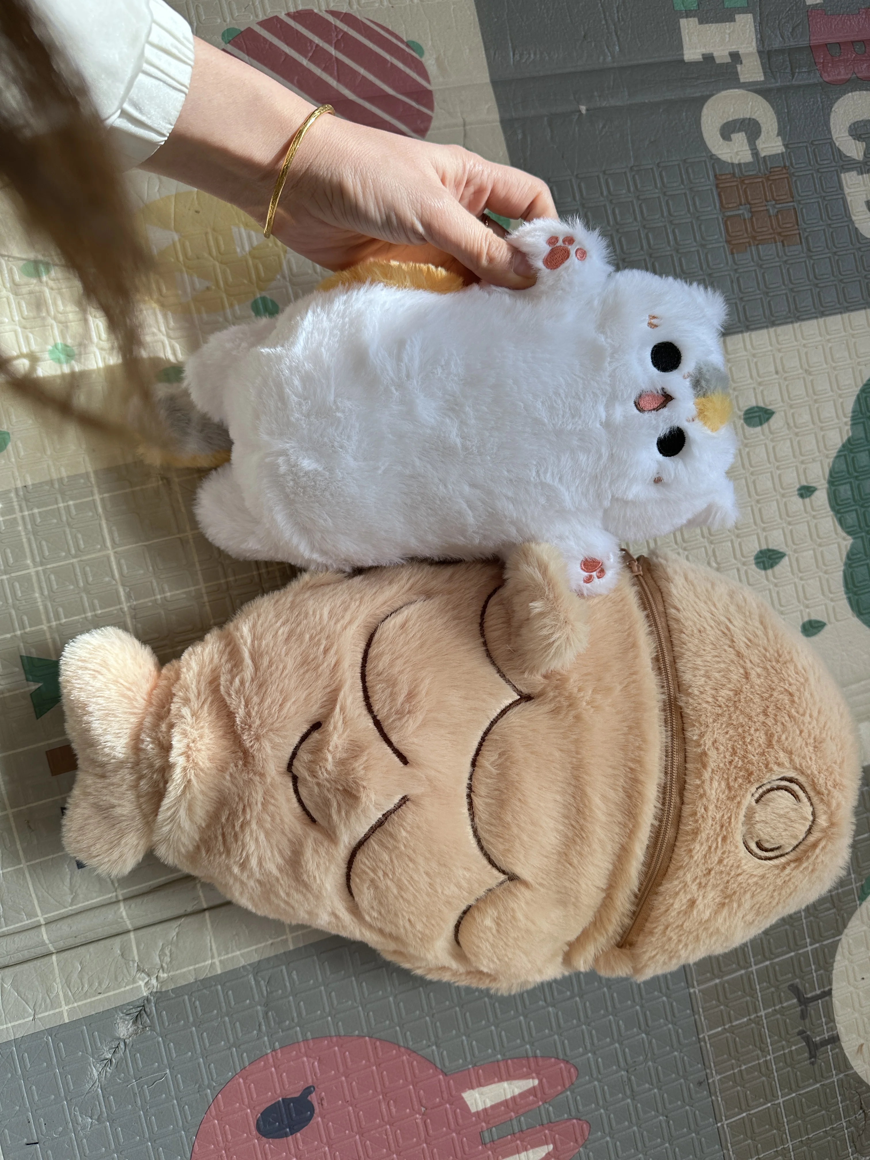 1 Stück 40/60/80 cm Kawaii Japan Taiyaki Katze Plüschtier Anime Figur Katze versteckt in Kissen Tasche Fähre Tiere Plüschtier Wurfkissen – Detail 10