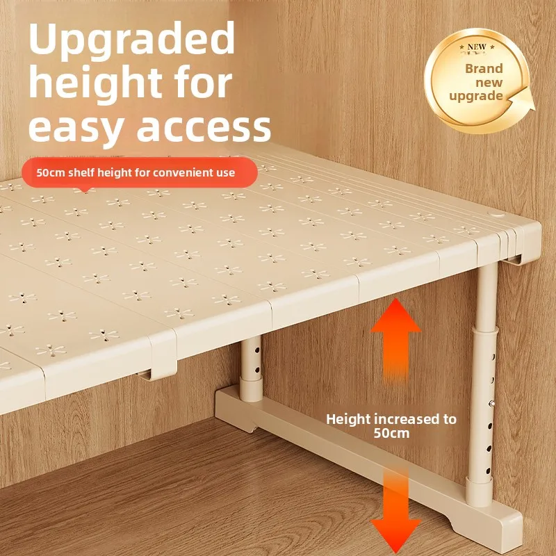 

Разборный многоуровневый органайзер для хранения с регулируемыми разделителями для кухонных шкафов, гардеробов и книжных полок