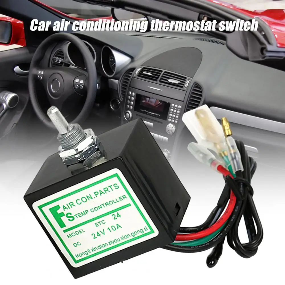 AC Thermostat Controller  Practical Heat-resistant Anti-Corrosion  12V/24V 10A Car A/C Temperature Switch for Car