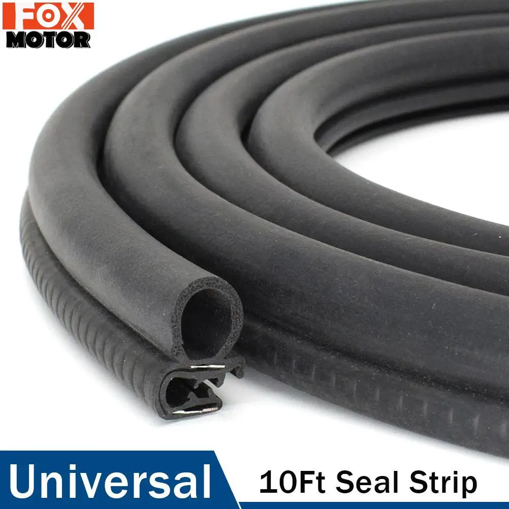 10 Feet Car Rubber Seal Strip Door Trim Weatherstrip EPDM Sealing with Side PVC Bulb Dustproof Noise Insulation Auto Accessories