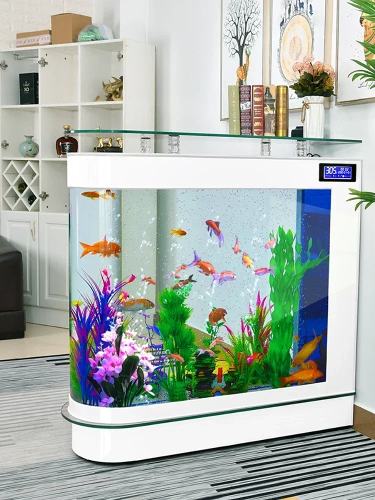 

Bullet Fish Tank Living Room Home Medium Aquarium Glass Ecological Fish Tank