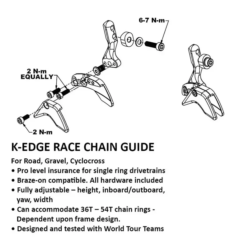 K-Edge 1 Racing Bike Chain Guide 36T-54T