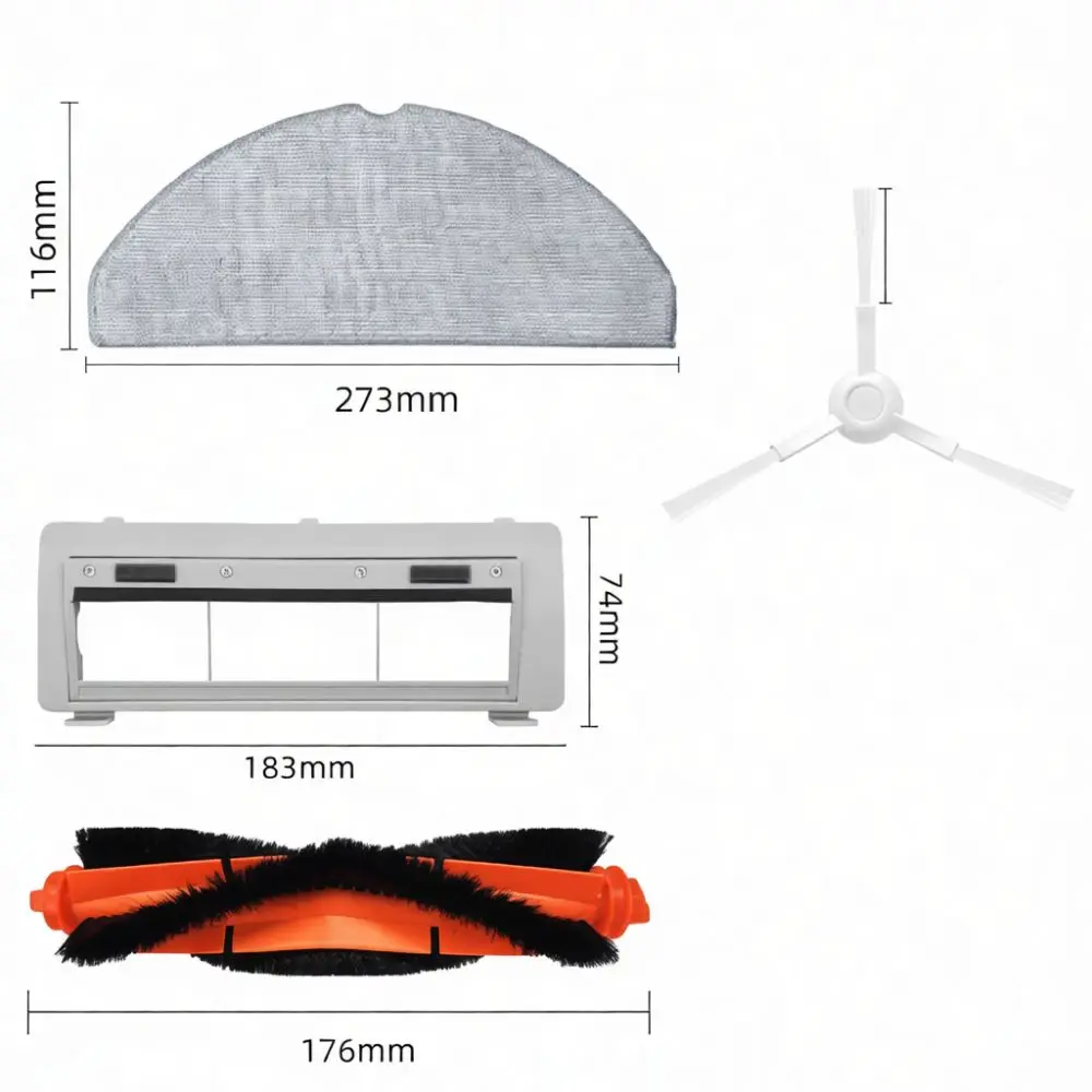 Replacement Accessory Kit For S20 D106 Vacuum Filter Roller Brush Side Brush Main Cover Mop Pad Consumables