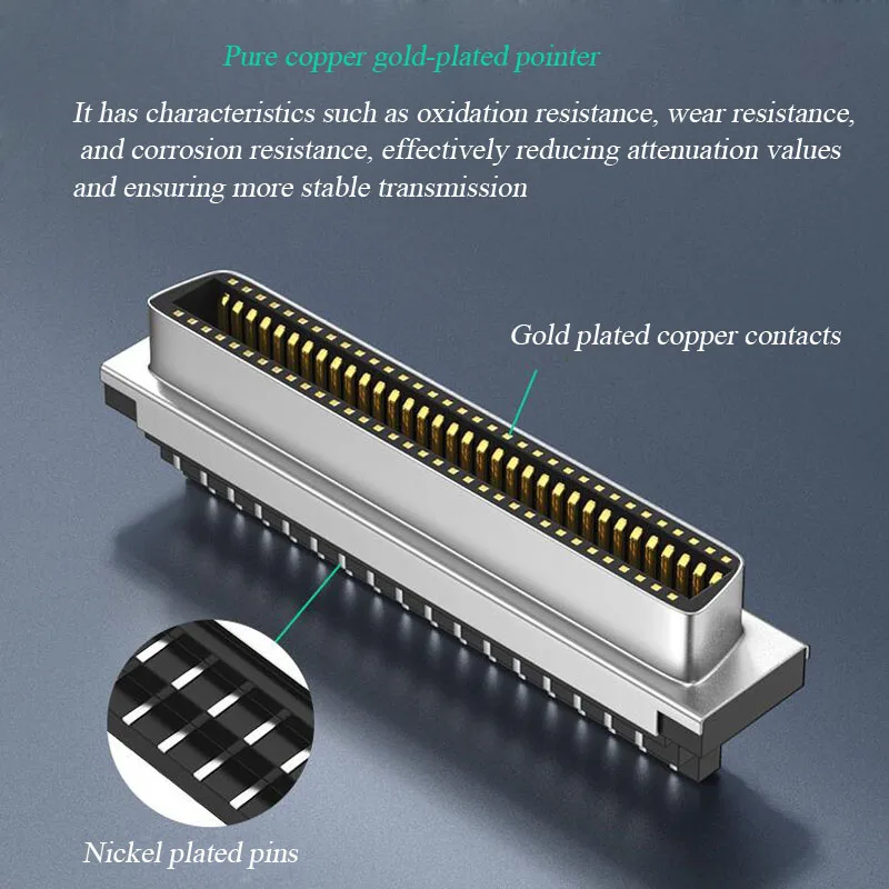 SCSI Female Single Head Servo Wire with Terminal and Number Tube CN14/20/26/36/50/68 Pin Female to Female Servo Connection Cable